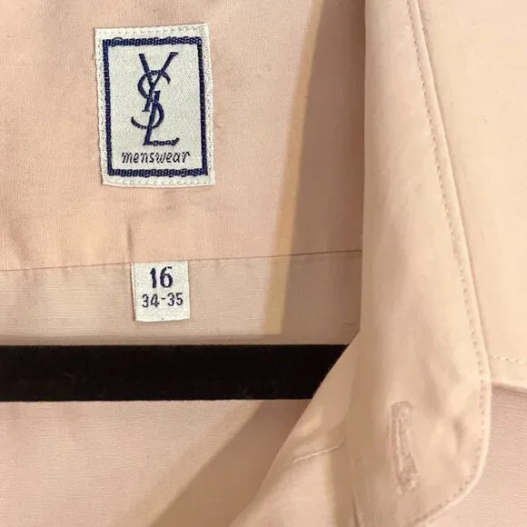 YSL Vintage Pink Oxford Dress Shirt - Picture 2 of 6